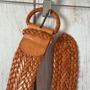 Vintage Clifford & Wills 2 1/4” Wide Woven Braided Genuine Leather Belt